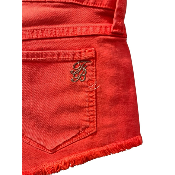 Franky B. NWT Low Rise Red/Pink Denim Jean Shorts Size 27 Cutoff Casual Summer - Picture 7 of 8